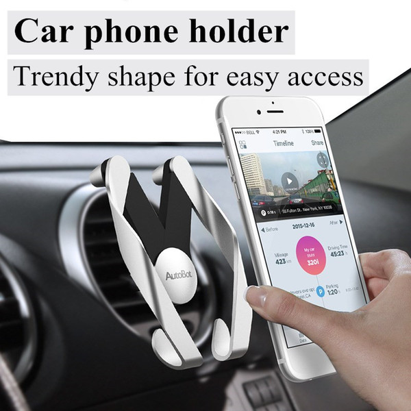 [Good] Car Air Outlet Mobile Phone Holder Aluminum alloy, resin M shape GPS Stand Universal Bracket for IPhone Xiaomi Huawei