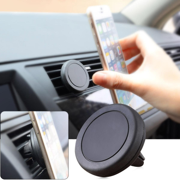 Universal XWJ-1503 360 Degrees Rotating Magnetic Mobile Phone Mount Car Air Outlet Holder - Black