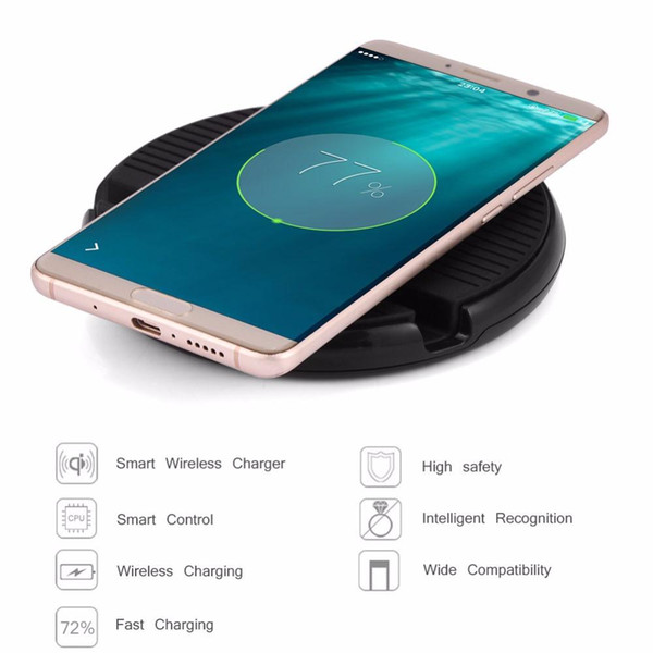 QI Wireless Charging Car Charger Pad Anti-slip Phone Holder for iPhone 8/8 Plus/X for Samsung S8/S8 Edge /S7/S7 Edge/S6/S6 EdgeFree Shipping