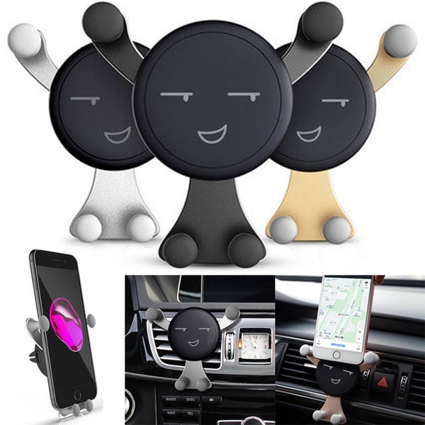 free shipping YENTL Emoji Car Mount Holder Air Vent Vehicle Mount Cradle Holder For Cell Phone for iPhone X 8 8 Plus Universal