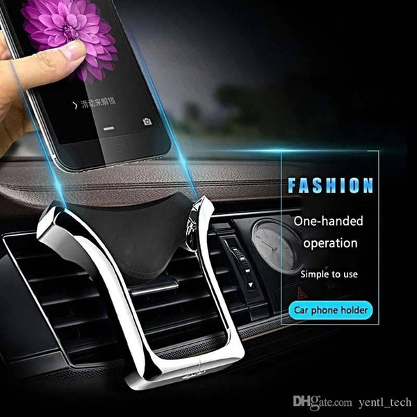 Free shipping YENTL U-type Mobile Phone Holder Car Phone Holder Gravity Car Air Outlet Mount Mobile Air Conditioning Navigation Bracket