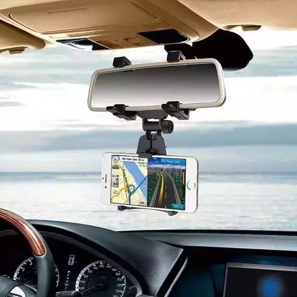 Car Rearview Mirror Mount Holder Mobile Phone Holder Stand Cradle for iPhone Samsung GPS PDA MP4