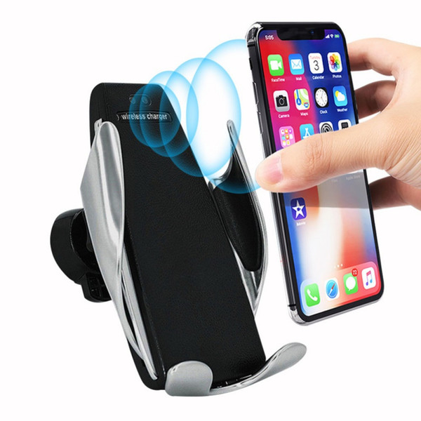 Fast Wireless Car Charger Automatic Infrared Sensor Easy Operation Auto-Clamp Car Smart Phone Mount Air Vent Holder Charger