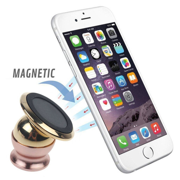 Magnetic Mobile Phone Navigation Holder 24K Gold Metal Plating 360 Degree Rotation Multifunctional For Auto Car Bedroom Shower Room Office