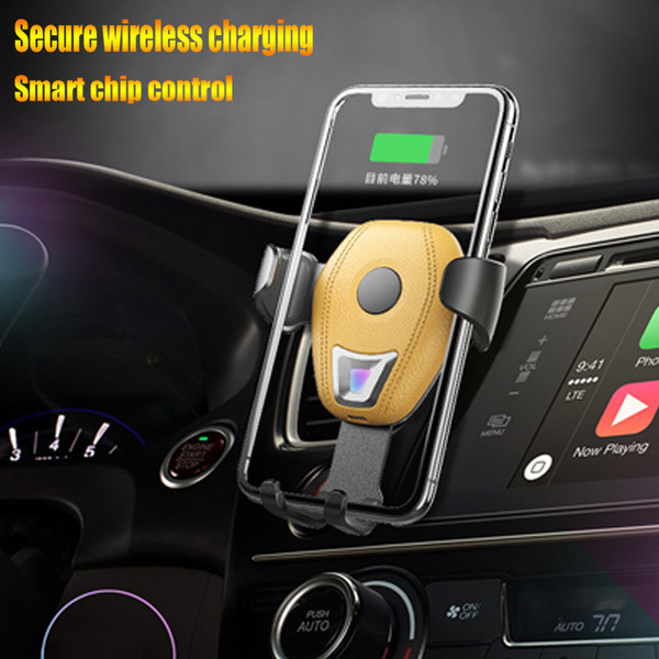 3 colours Car Charger Style Mobile Phone Car Fast Wireless Charger Mount Holder Gravity Sensing Wireless Phone Charging Holder