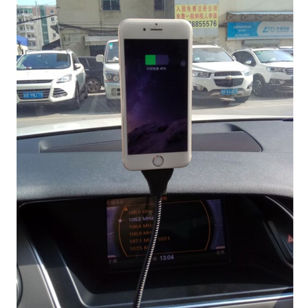 Wholesale-Car Bracket Charging Cable For Apple Car Dock Flexible Stand Up Phone Data Cable Holder for iphone 7 6 6s for iphone 7 plus