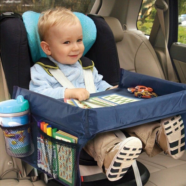 New Child Car Seat Tray Waterproof Storage Children Toy Holder Tray Desk Infant Stroller Board Table Child Car Seat Tray