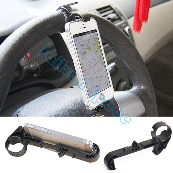 Car Steering wheel phone Universal Mount Holder Handset shelf stand Mobile available for Iphone Samsung i9300 B11 SV003825