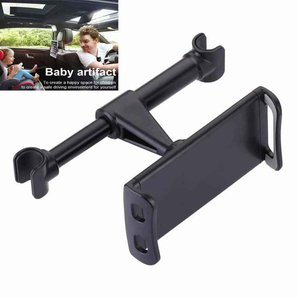 Car Back Seat Holder 360 Degree Rotate Stand Auto Headrest Bracket (Black)