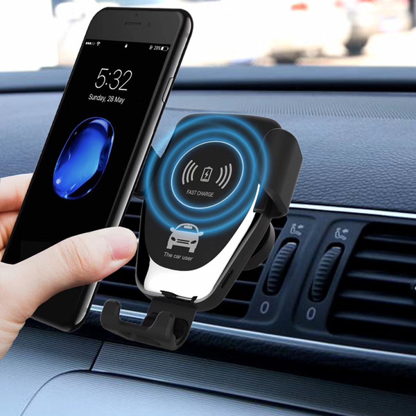 Qi Wireless Car Charger Mount Adjustable Gravity Air Vent Phone Holder for iPhone Samsung Nexus Moto OnePlus HTC Sony Nokia and Android 10w