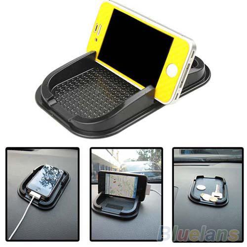 Black Car Dashboard Sticky Pad Mat Anti Non Slip Gadget Mobile Phone GPS Holder Interior Items Accessories 08U7