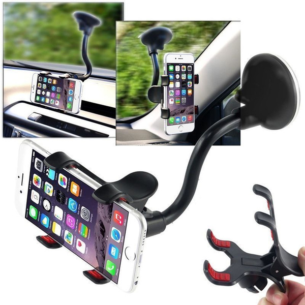 Car phone Holder 360° Adjustable lazy Rotating Phone Window Windshield Mount GPS Holder Universal 360° Mobile Phone Holder FFA114 100pcs