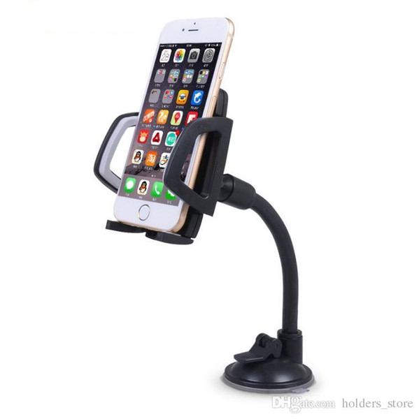 Top Quality Long Arm Windshield mobile Cellphone Car Mount Bracket Holder for your mobile phone Stand for iPhone GPS MP4