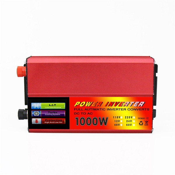 Free Shipping Yentl car modified power inverter 12 24v 48v 60V high frequency red universal 1000W inverter car for travel trip