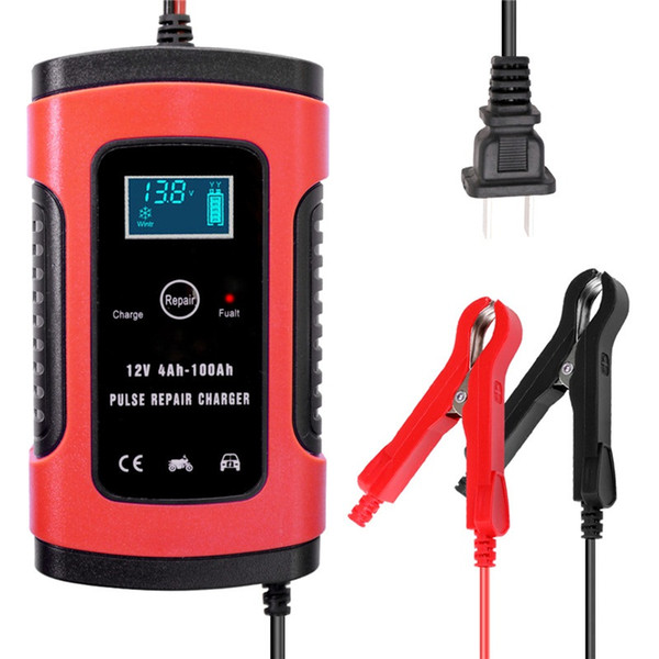 Lot * 12V 6A Full Automatic Car Battery Charger Power Pulse Repair Chargers Wet Dry Lead Acid Battery-chargers Digital LCD Display