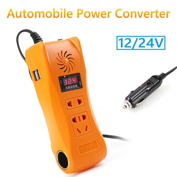 200W Power Inverter Digital Display with Sufficient Durability and Ruggedness DC 12V 24V to AC 220V MSW Car Truck Inverter