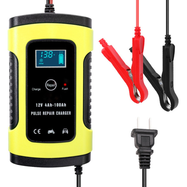 Lot * Newly 12V 6A Full Automatic Car Battery Charger Power Pulse Repair Chargers Wet Dry Lead Acid Battery-chargers Digital LCD Display