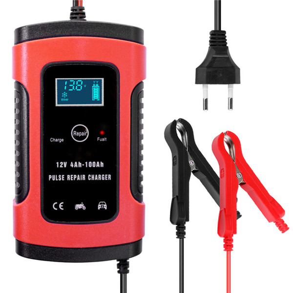 Newly 12V 6A Full Automatic Car Battery Charger Power Pulse Repair Chargers Wet Dry Lead Acid Battery-chargers Digital LCD Display