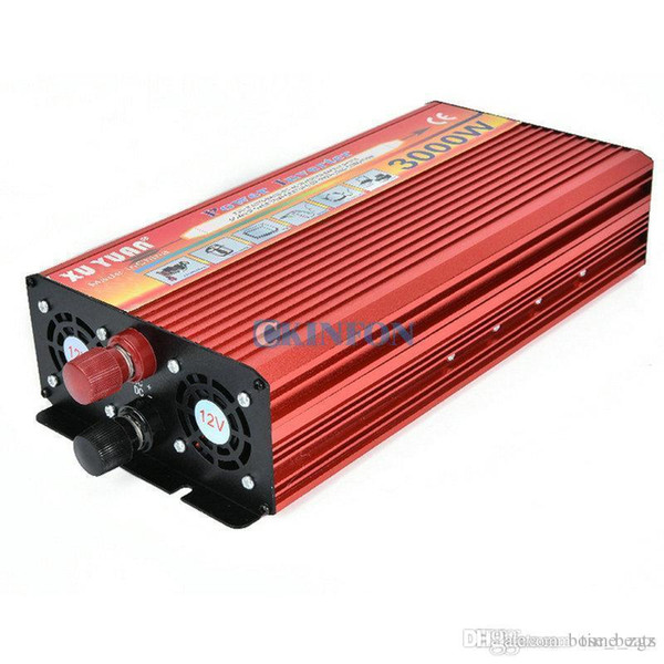 DHL 5PCS 3000W Aluminium Alloy Car Power Supply Inverter Charger Converter Adapter