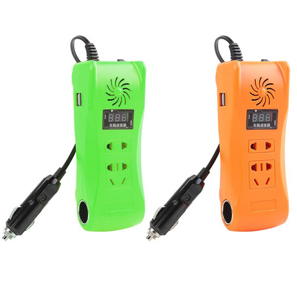 200W Car Truck Power Inverter Digital Display DC 12V 24V to AC 220V MSW