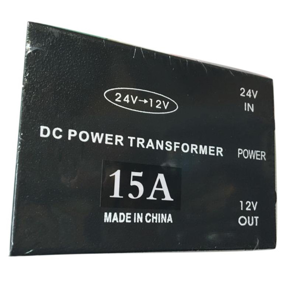 Black Transformer Module 24V To 12V 15A Step Down Protection Metal Inverter Durable Converter Power Supply Car Practical