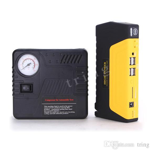 High Quality Multi-Function Car Jump Starter Gasoline&Diesel version Car Battery Charger 4USB Out put Mobile Power Bank With Air Compressor