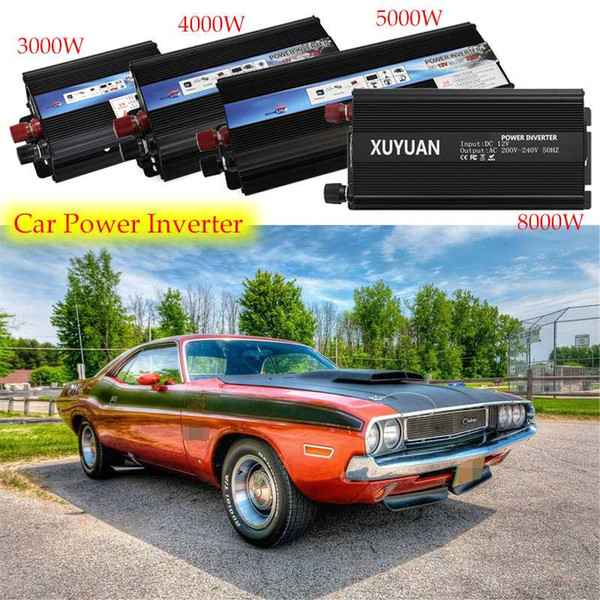 Car Inverter 3000/4000/5000/8000W DC 12/24V to 110/220V LCD Display Voltage Converter Performer Solar Car Power Inverter