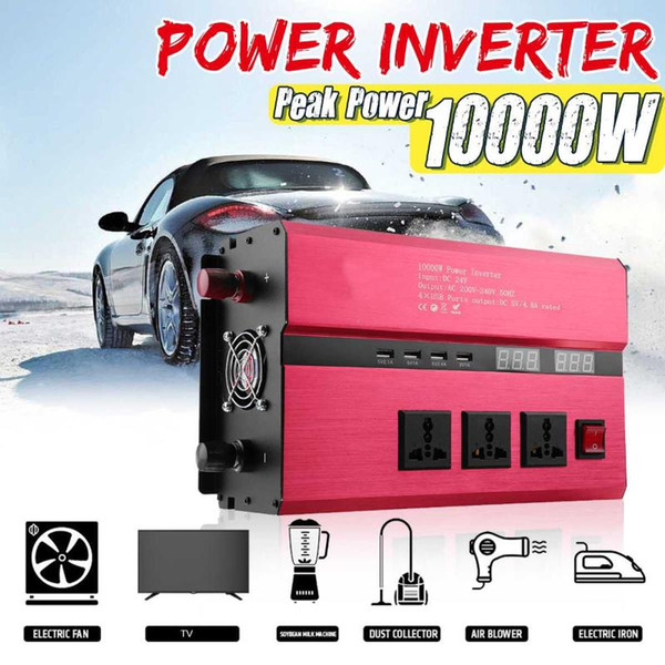 Car inverter 12V 220V Solar Power inverter 10000W Voltage Transformer Sine Wave Converter 12V/24V To 110V/220V Sine Wave Convert