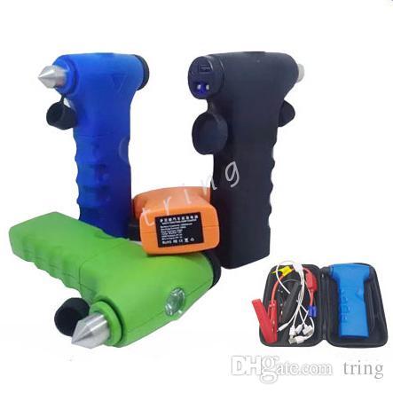 New 12000mAh Emergency Safety Hammer Car Jump Starter Battery Booster Kit Charger Cellphone Power Bank Flashlight SOS