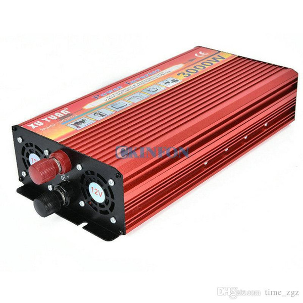 DHL 5PCS 3000W Aluminium Alloy Car Power Supply Inverter Charger Converter Adapter