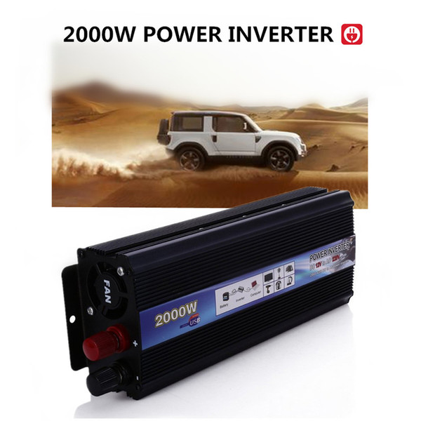 2000W Power Inverter Car Vehicle Voltage USB DC 12V/24V to AC 110V/220V Power Inverter Adapter Converter Car Travel Inverters