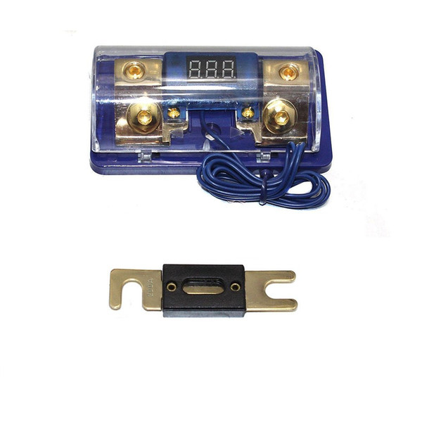 Car Stereo Audio Led Display Digital Voltage Blue Base Inline ANL Fuse Holder 0 2 4 Gauge 200 Amp 200