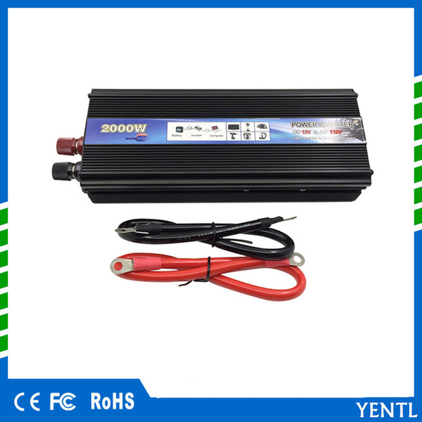 Free shipping Hot Sale Car Power Inverter 2000W Watt 2000w DC 12V to AC 220V Vehicle Battery Converter Power Supply On-Board Charger Switch