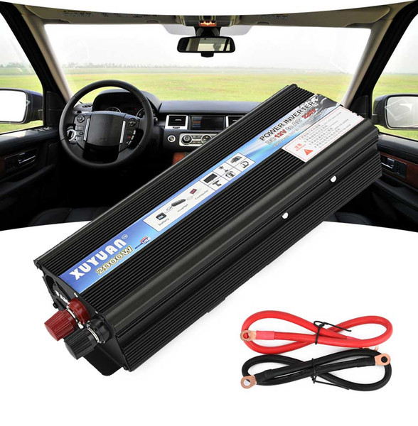 XUYUAN 2000W Power Inverter DC 12V AC 220V Car Converter High Converting Efficiency Car Jump Starter Free Shipping