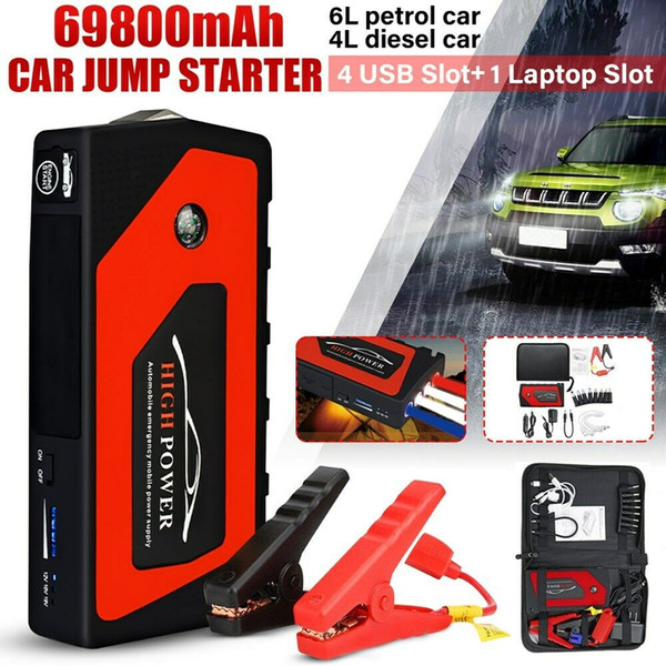 High Quality 69800mAh 12V Car Jump Starter Portable USB Power Bank Battery Booster Clamp 600A Power Battery Charger Mobile Phone Laptop Powe