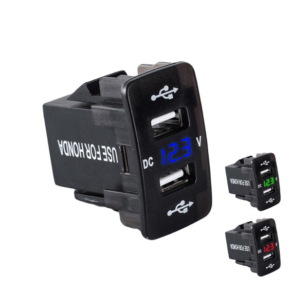 12-24v Car USB Charger Voltmeter Socket Cigarette Charger Adapter 5v 3.1a Dual USB Socket Adapter For  DY051