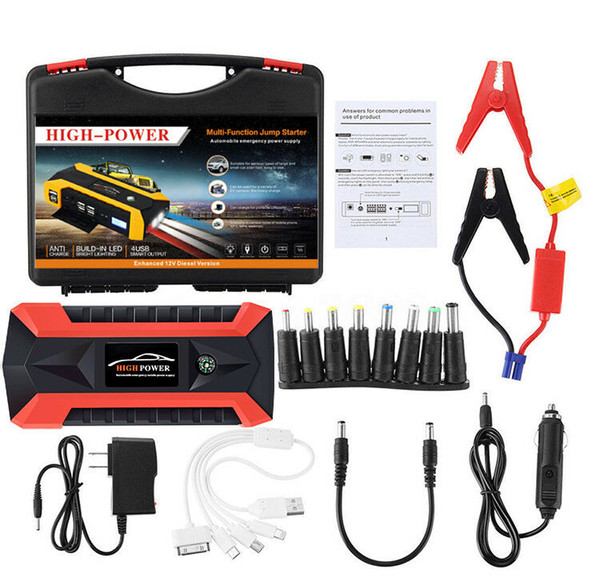 89800mAh Car Jump Starter Pack Booster LCD 4 USB Charger Battery Power Bank New