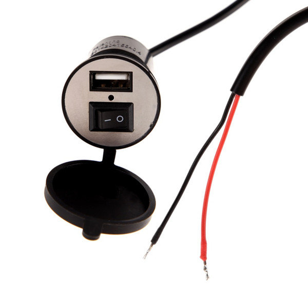 Motorcycle 12V/24V Waterproof USB Power Charger Socket with Safety ON/OFF Switch for Mobile Phone Moto Accessories