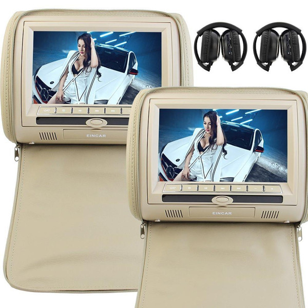 9'' Digital Display Screen Car Headrest Monitors Region Free DVD Player Dual Twin Screens USB SD IR FM Transmitter 32 Bit Games