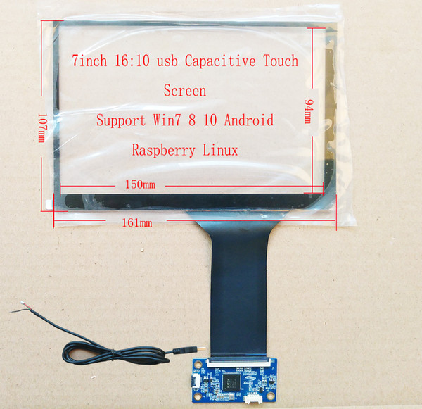 N070ICG 7 Inch Dedicated USB interface capacitive touch screen 16:10 Support WIN7 WIN8 WIN10 Raspberry Pi Android LInux car