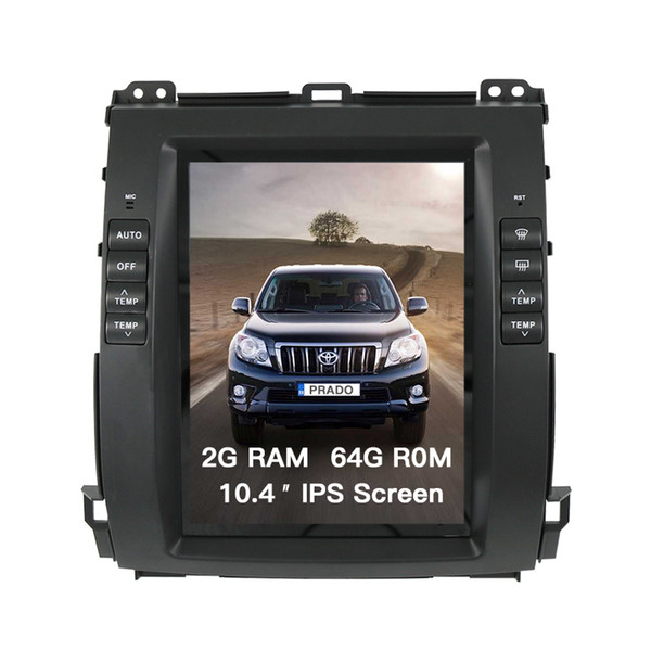 1 Din Tesla Style 10.4 inch Android 7.1 Car GPS Navigation Player for Toyota Land Cruiser Prado 120 2002-2009/ Lexus GX470