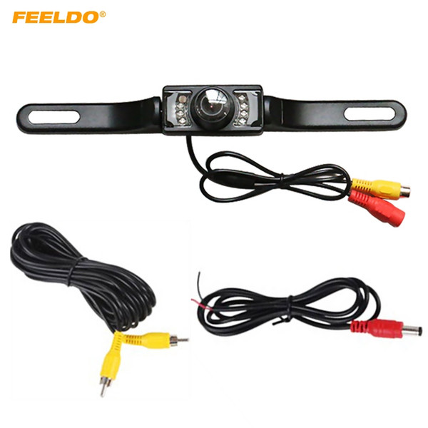 FEELDO Auto Parking System License Plate Rear View Backup Camera With IR Leds Night Vision Car Camera #1275