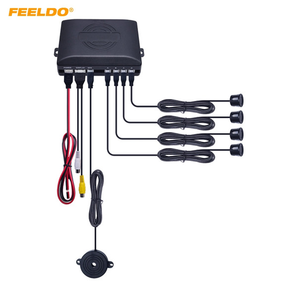 FEELDO Car 22mm 4-Sensor Car Video Rearview Visual Parking Sensor Backup Radar System Video Kit #877