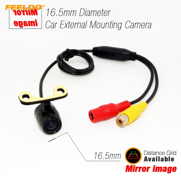 FEELDO Universal Wide angle 170 Degree Car Rear View Camera With Distance Grid Waterproof #2213