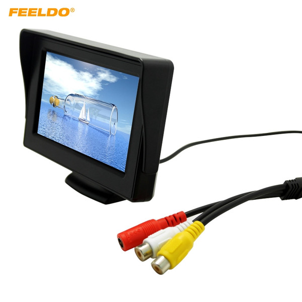 FEELDO Car 4.3 inch Digital Stand-alone TFT LCD Monitor For Reversing Backup Camera DVD/VCR DC12V-24V #2799