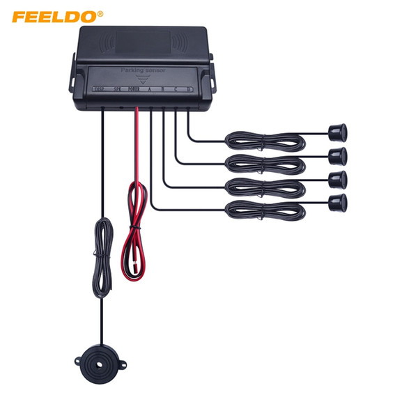 FEELDO Auto Car 4 Sensors Auto Parking Sensor Reverse Backup Beep Alarm Radar Speaker Parking Sensor #896