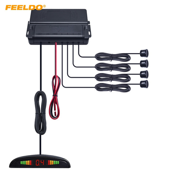 FEELDO Car LED Backlight Display 22mm 4-Sensor Parking Sensor Reverse Backup Radar Kit System 10-Color 12V #887