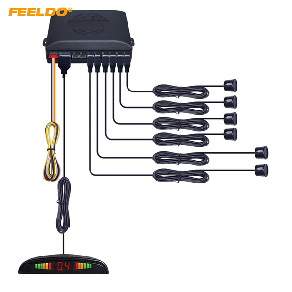 FEELDO Car 6 Sensors Parking Sensor Reverse Aid Backup Radar System With LED Display #889