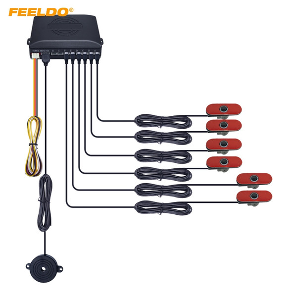 FEELDO Car 6pcs Original Sensors 16.5mm Reverse Backup Radar 2 Front 4 Rear Beep Alarm Parking Sensors#1358