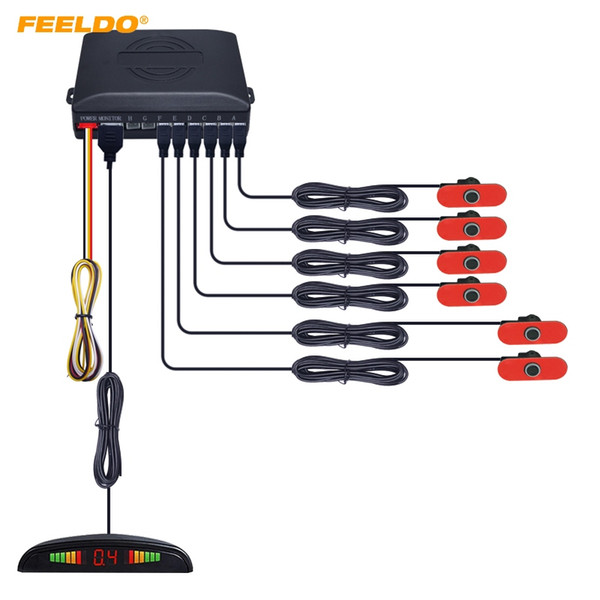 FEELDO Car 6PCS 16.5mm Original Sensors Reverse Aid Backup Radar Parking Sensor With LED Display #1355